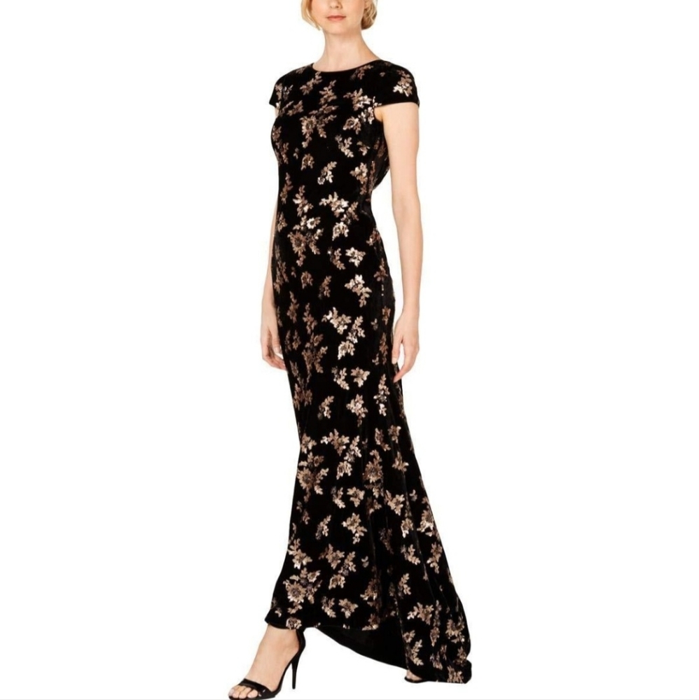 Calvin Klein velvet sequin gown